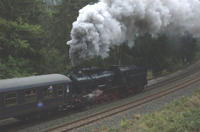 Schublok 57 2770 am Sonderzug, gezogen von 01 066 + 01 202 auf der Schiefen Ebene, 20.09.2008