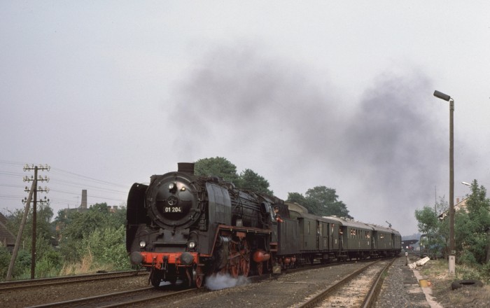 01 204  Morop-Sonderzug Richtung Dresden, Ausfahrt Bischofswerda, 13.08.1978