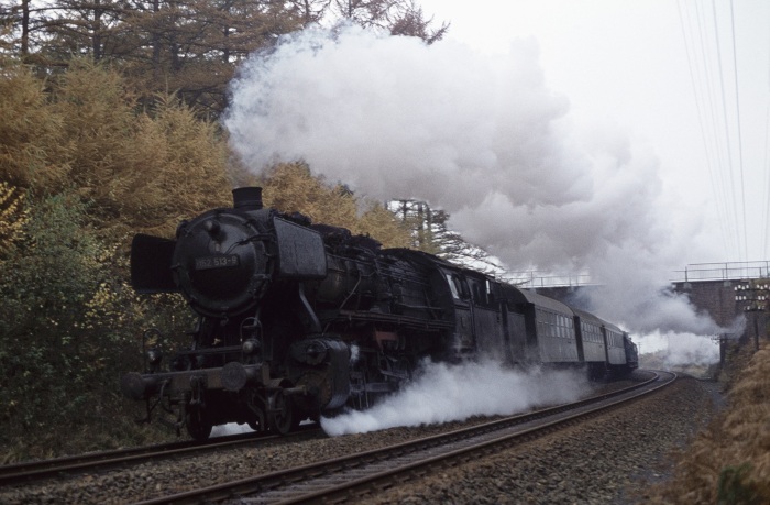 052 513 mit Militärzug bei Ebstorf, 08.11.1975