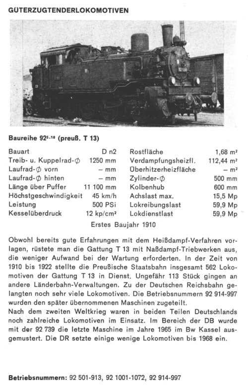 Kurzbeschreibung der Baureihe 92.5