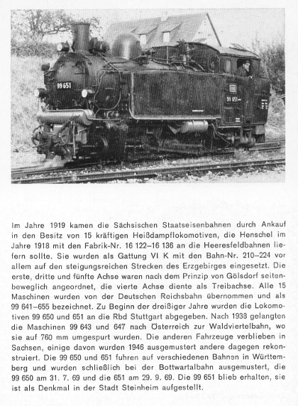 Kurzbeschreibung der Baureihe 99.64-65 - sächs. VIK (originale Loks) - Teil 2