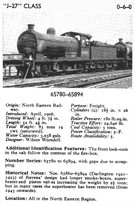 Beschreibung LNER + BR J27