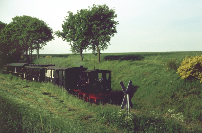 FRANZBURG Tv kommt abwärts gefahren mit dem leeren Zug aus „Orpheus- Express“ kurz vorm Vilser Holz, um 8:15h am 30.05.2004