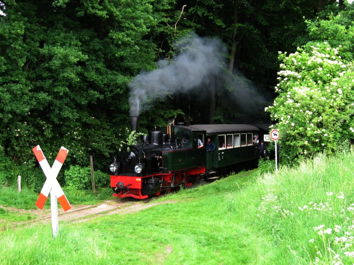 HOYA mit Zug Nr.105 rollt im Hp Vilser Holz ein, um 11:30h am 27.05.2007