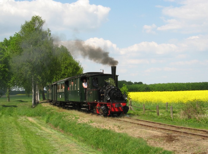 FRANZBURG mit Zug 443 vor Heiligenberg, um 15:08h am 11.05.2008