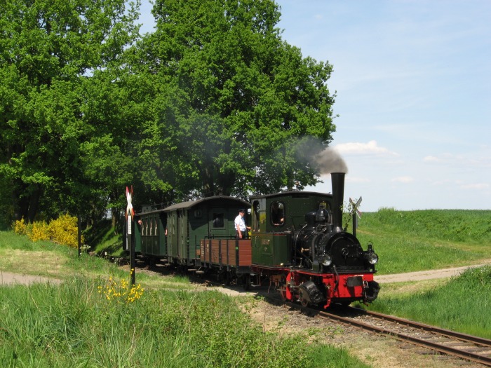 FRANZBURG mit Zug 807 am Bahnübergang hinterm Einschnitt hinter Vilser Holz, um 15:06h am 12.05.2008