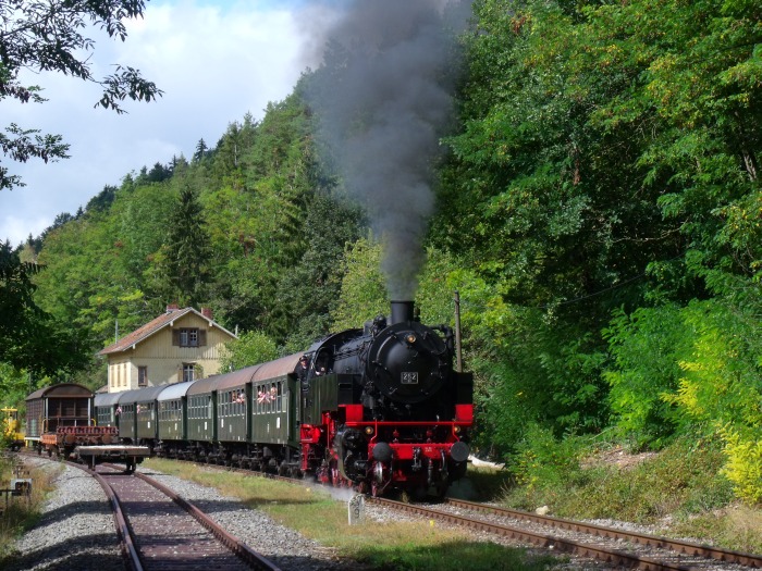 262 BB mit Zug Weizen→Blumberg, Auzsfahrt Grimmelshofen, um 11:57h am 14.09.2018