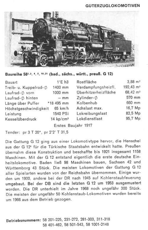 Kurzbeschreibung Baureihe 58.2-5,10,21 - preuß. G 12.