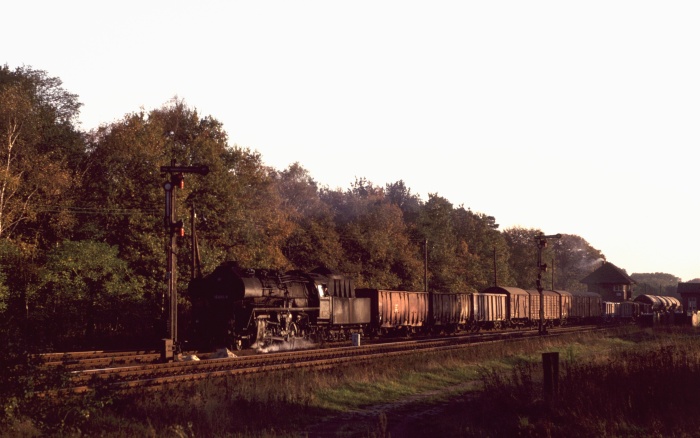 50 3685 mit Ng 61852 in Dergenthin, 31.10.1984 50 3685 mit Ng 61852 in Dergenthin, 31.10.1984
