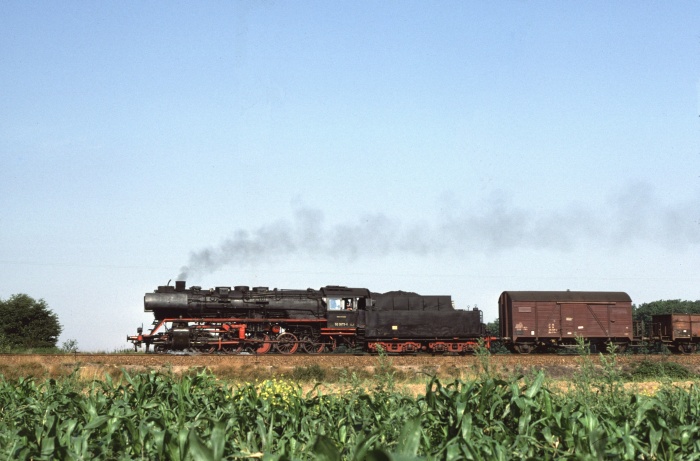 50 3673 mit Übergabegüterzug bei Großvoigtsberg, 21.08.1978 50 3673 mit Übergabegüterzug bei Großvoigtsberg, 21.08.1978