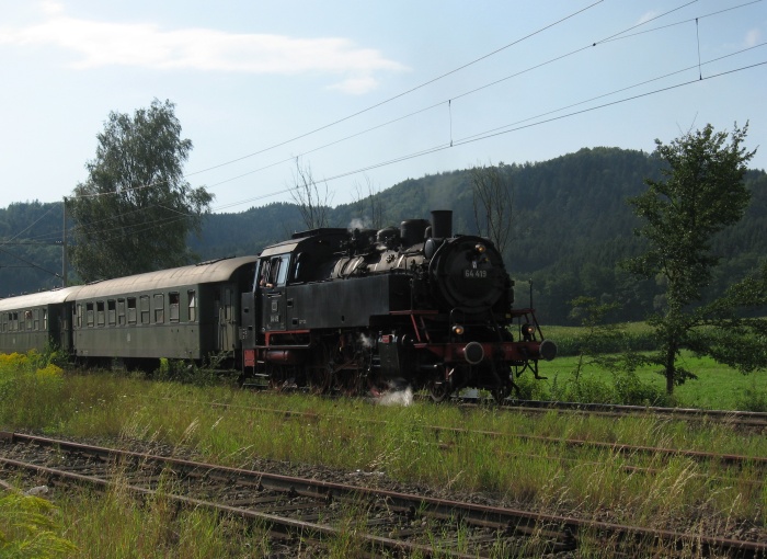 64 419 Sonderzug DPE 92176 Ausfahrt Fornsbach, 1am 9.08.2007