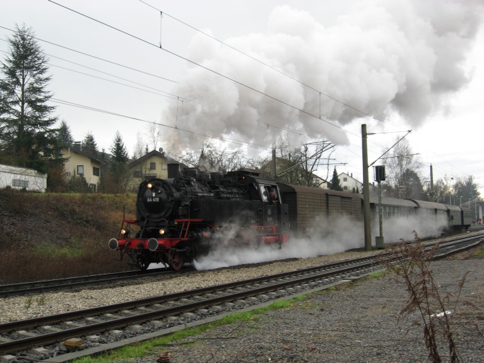 64 419 mit Sonderzug nach Gaildorf West, Ausfahrt Oppenweiler, 06.01.2007