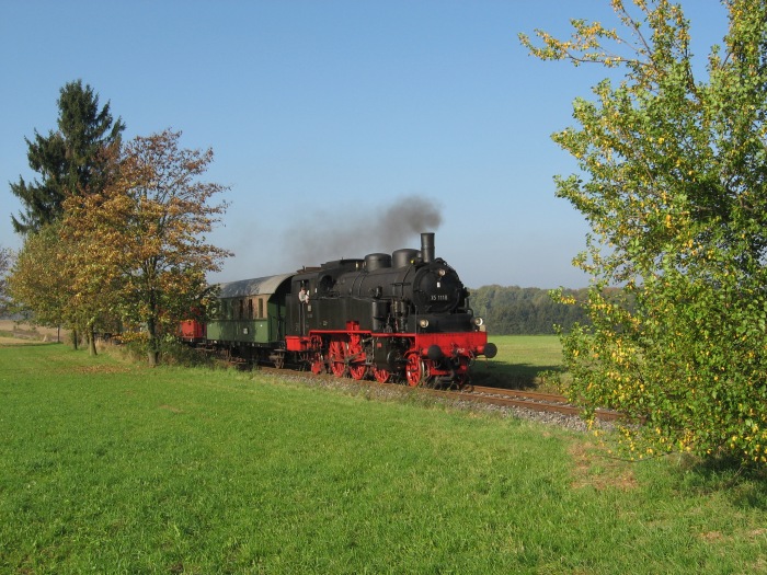 75 1118 mit Zug ->Gerstetten hinter Waldhausen, am 07.10.2007
