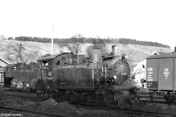 99 651 im Lokbahnhof Beilstein am 02.06.1966