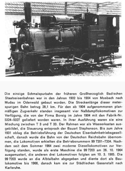 Kurzbeschreibung der Baureihe 99.720 der ehemaligen Mosbach-Mudau-Bahn - Teil 2