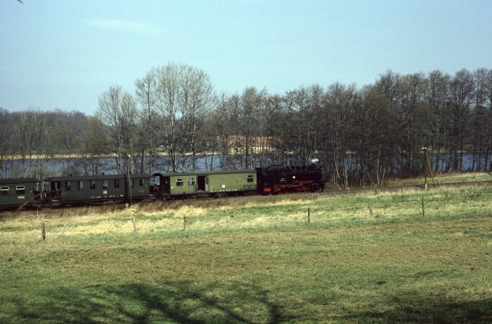 99 1791 mit P 14210 bei Cunnertswalde, am 24.03.1990 99 1791 mit P 14210 bei Cunnertswalde, am 24.03.1990