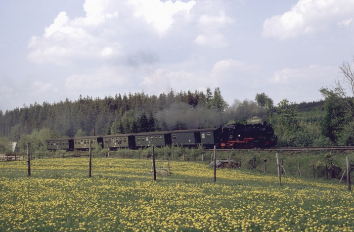 099 738 (99 773) mit N 14315 hinter Kretscham-Rothensehma, am 23.05.1992